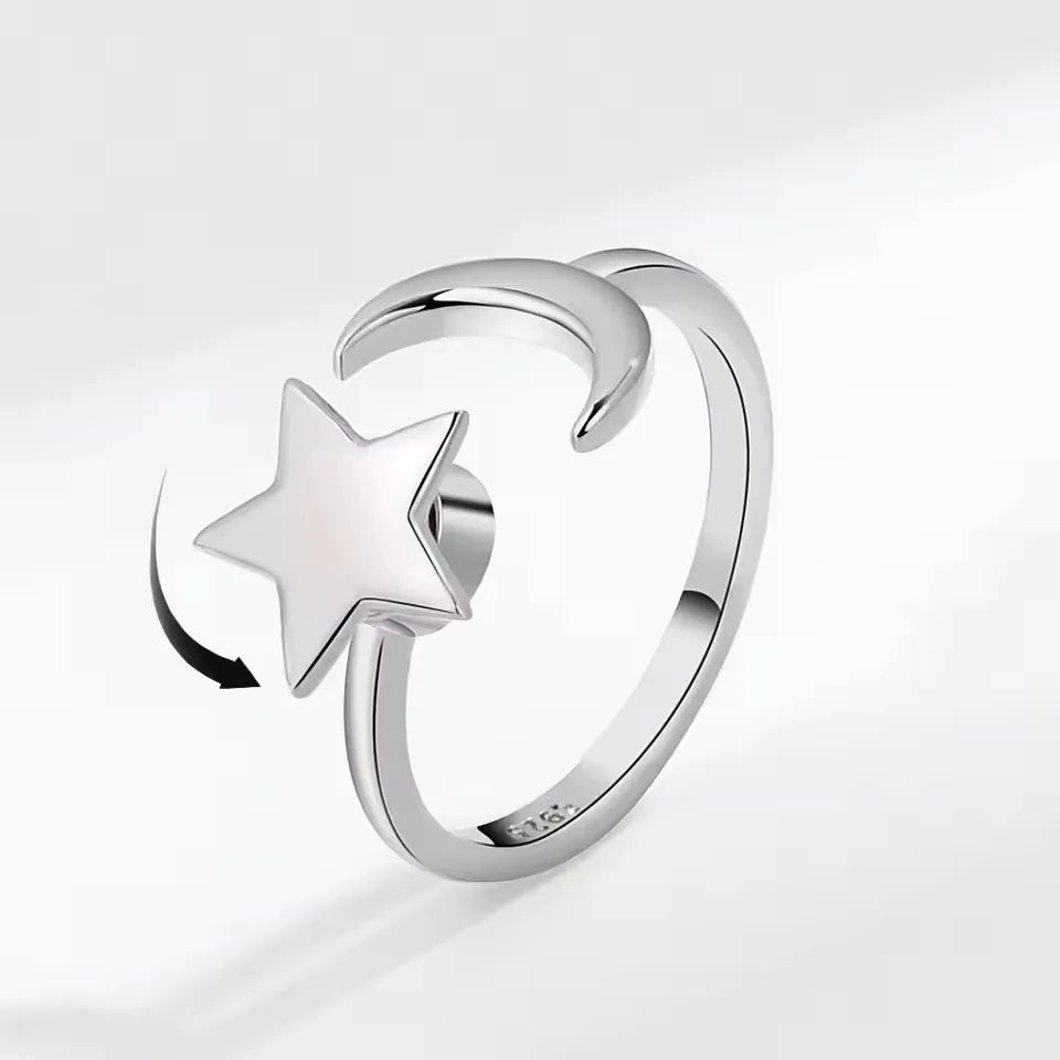 925 Sterling Silver Sunflower Diamond Zircon Rotatable Ring for Women Gift Relieve Stress Ring Jewelry Wholesale