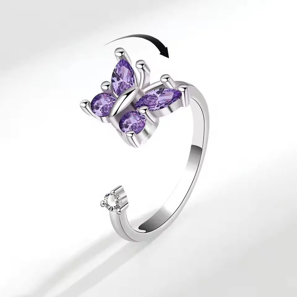 925 Sterling Silver Sunflower Diamond Zircon Rotatable Ring for Women Gift Relieve Stress Ring Jewelry Wholesale