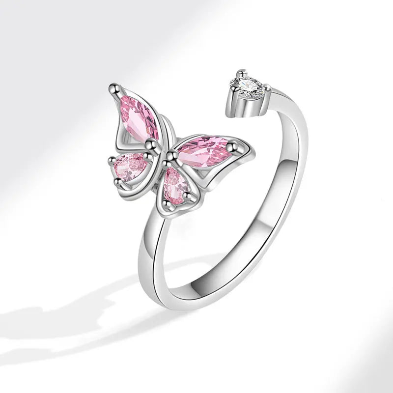 925 Sterling Silver Sunflower Diamond Zircon Rotatable Ring for Women Gift Relieve Stress Ring Jewelry Wholesale