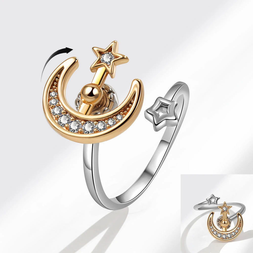 925 Sterling Silver Sunflower Diamond Zircon Rotatable Ring for Women Gift Relieve Stress Ring Jewelry Wholesale