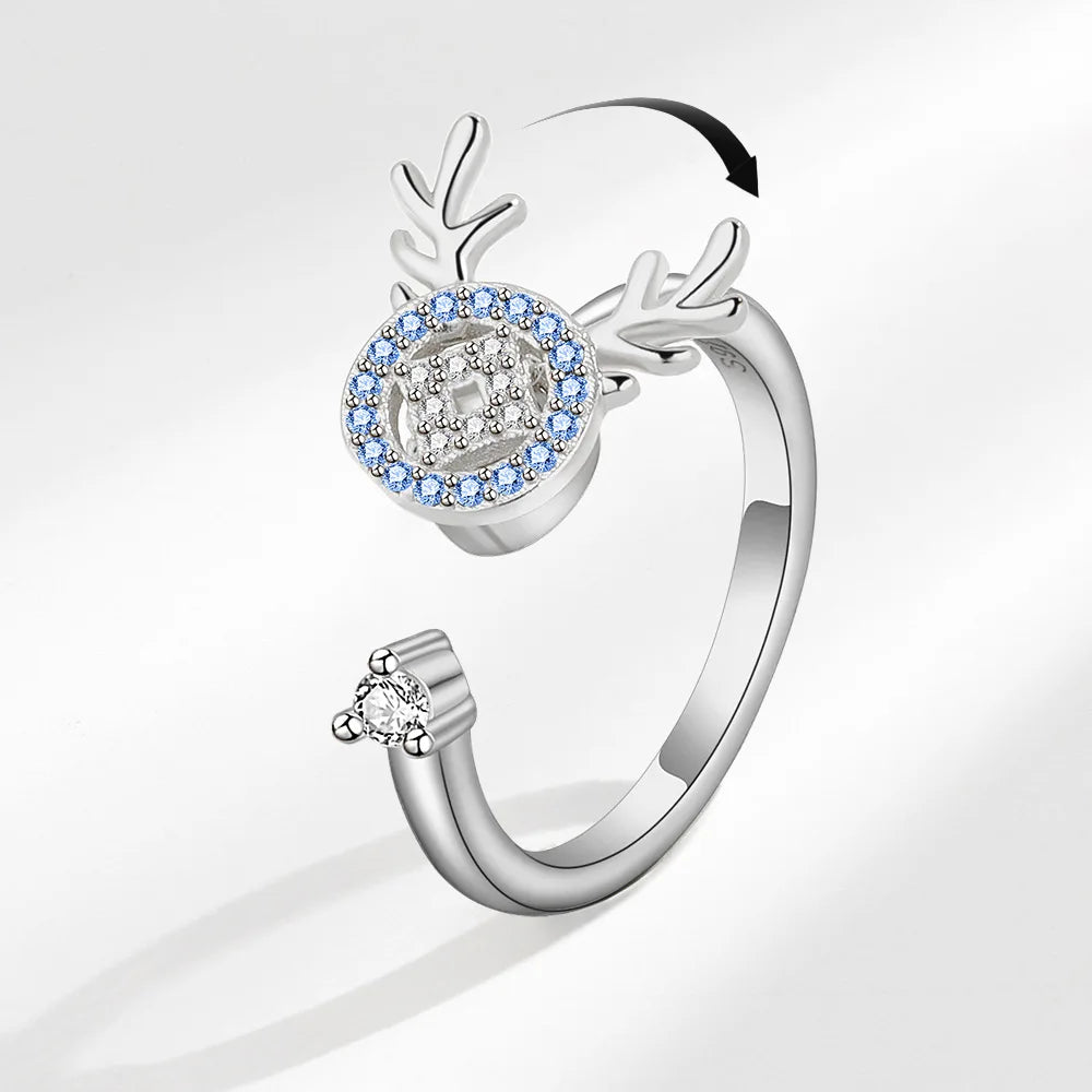 925 Sterling Silver Sunflower Diamond Zircon Rotatable Ring for Women Gift Relieve Stress Ring Jewelry Wholesale