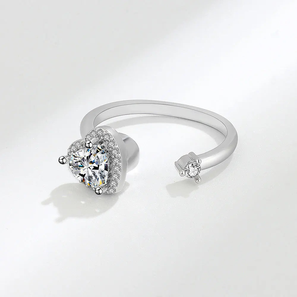 925 Sterling Silver Sunflower Diamond Zircon Rotatable Ring for Women Gift Relieve Stress Ring Jewelry Wholesale