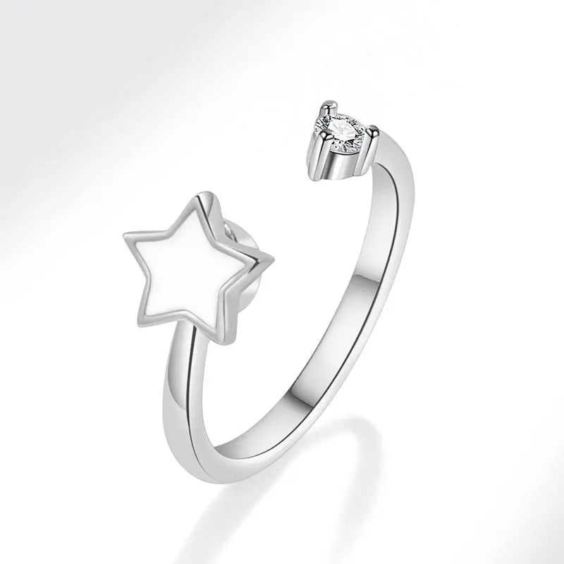 925 Sterling Silver Sunflower Diamond Zircon Rotatable Ring for Women Gift Relieve Stress Ring Jewelry Wholesale