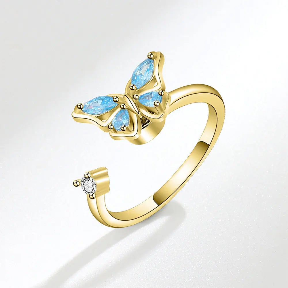 925 Sterling Silver Sunflower Diamond Zircon Rotatable Ring for Women Gift Relieve Stress Ring Jewelry Wholesale