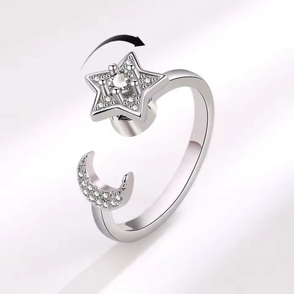 925 Sterling Silver Sunflower Diamond Zircon Rotatable Ring for Women Gift Relieve Stress Ring Jewelry Wholesale