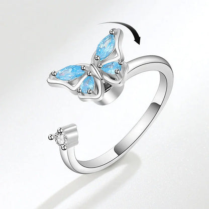 925 Sterling Silver Sunflower Diamond Zircon Rotatable Ring for Women Gift Relieve Stress Ring Jewelry Wholesale