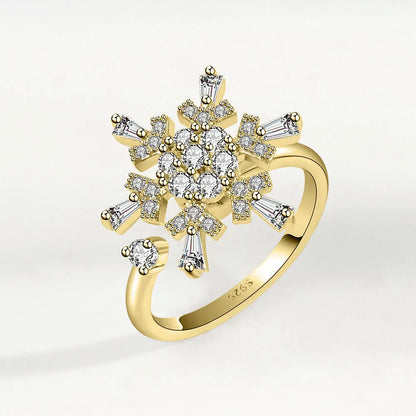 925 Sterling Silver Sunflower Diamond Zircon Rotatable Ring for Women Gift Relieve Stress Ring Jewelry Wholesale