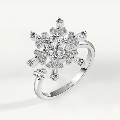 925 Sterling Silver Sunflower Diamond Zircon Rotatable Ring for Women Gift Relieve Stress Ring Jewelry Wholesale