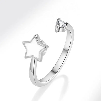 925 Sterling Silver Sunflower Diamond Zircon Rotatable Ring for Women Gift Relieve Stress Ring Jewelry Wholesale